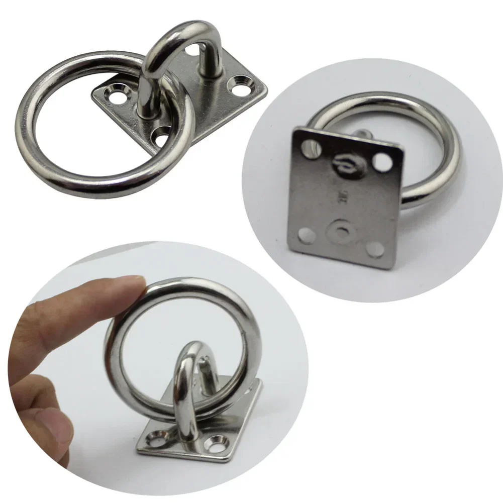 

304 Stainless Steel Marine Eye Plate With Ring Hook Tension Device Shading Net Tarpaulin Lashing Tie Down Boat Yacht