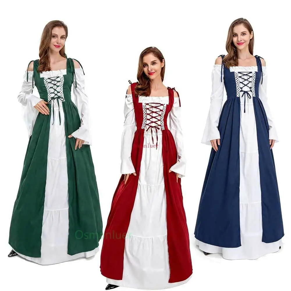 Renaissance-Kostüm für Erwachsene, Damen-Ren-Faire-Kleid, äußeres Gewand, Elfen-Cosplay-Kostüm für Frauen