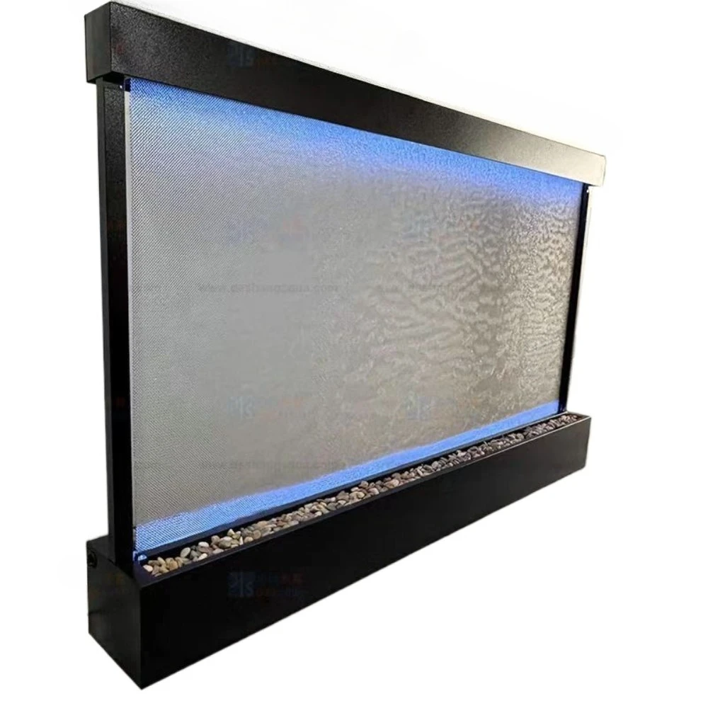 Glass water wall water curtain screen entrance partition background wall ornaments circulating water waterfall hotel waterscape