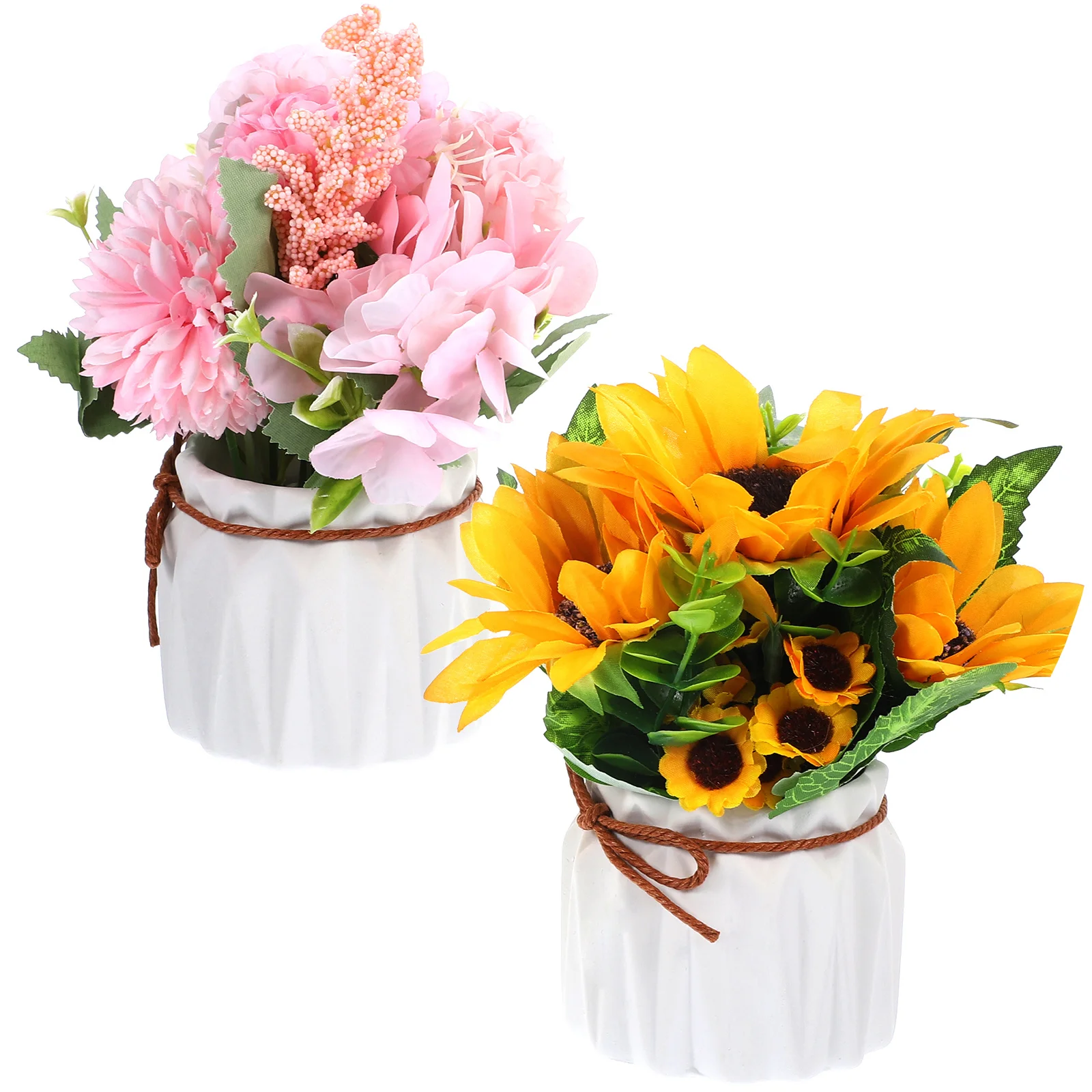 

2 Pcs Home Simulation Room Decor Fake Flowers for Potted Plant Small Desk Desktop in