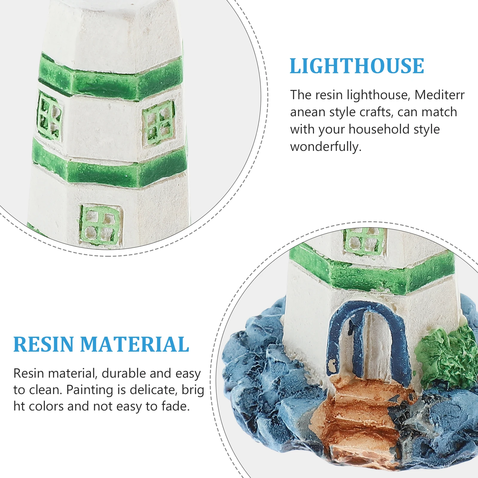 

Mediterranean Resin Lighthouse Decor Nautical Home Desktop Craft Coastal Sea Theme Sculpture Ornament Decoration