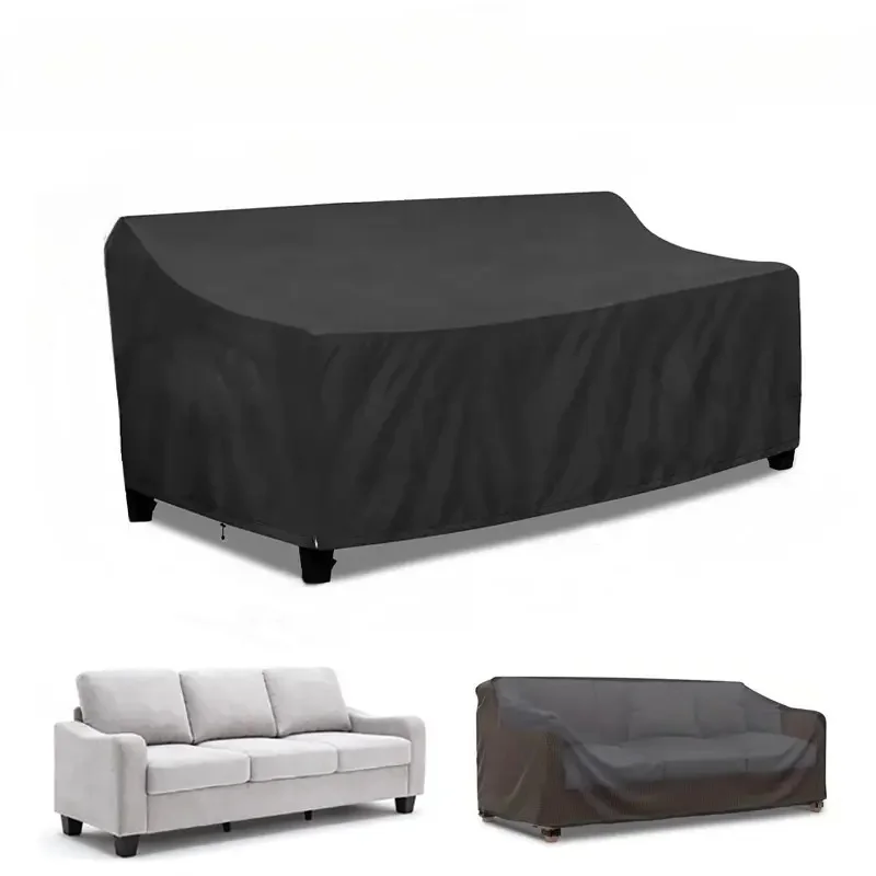 Heavy-Duty Patio Double Sofa Cover with Buckle & Drawstring Closure - Windproof Outdoor Furniture Protector