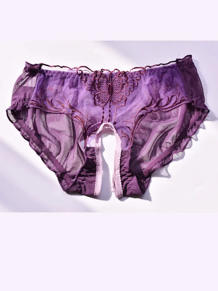 Transparent Panties With Butterfly Pattern Open Crotch Panties Low Rise Erotic Sexy Lingerie Underwear Intimate Clothes Women