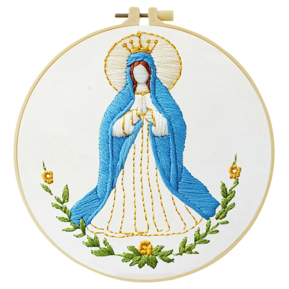 1 Stück 20X20CM/15X15CM 7,87/6,3 Zoll Religiöses Stickerei-Starter-Kit mit der Jungfrau Maria DIY-Kit DIY-Stickerei-Set manualidades – Detail 4