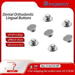 PIORPOY 10 Pcs Dental Orthodontics Lingual Button Bottom Mesh Base For Braces Dentistry Materials Ortodoncia Tools Round Type
