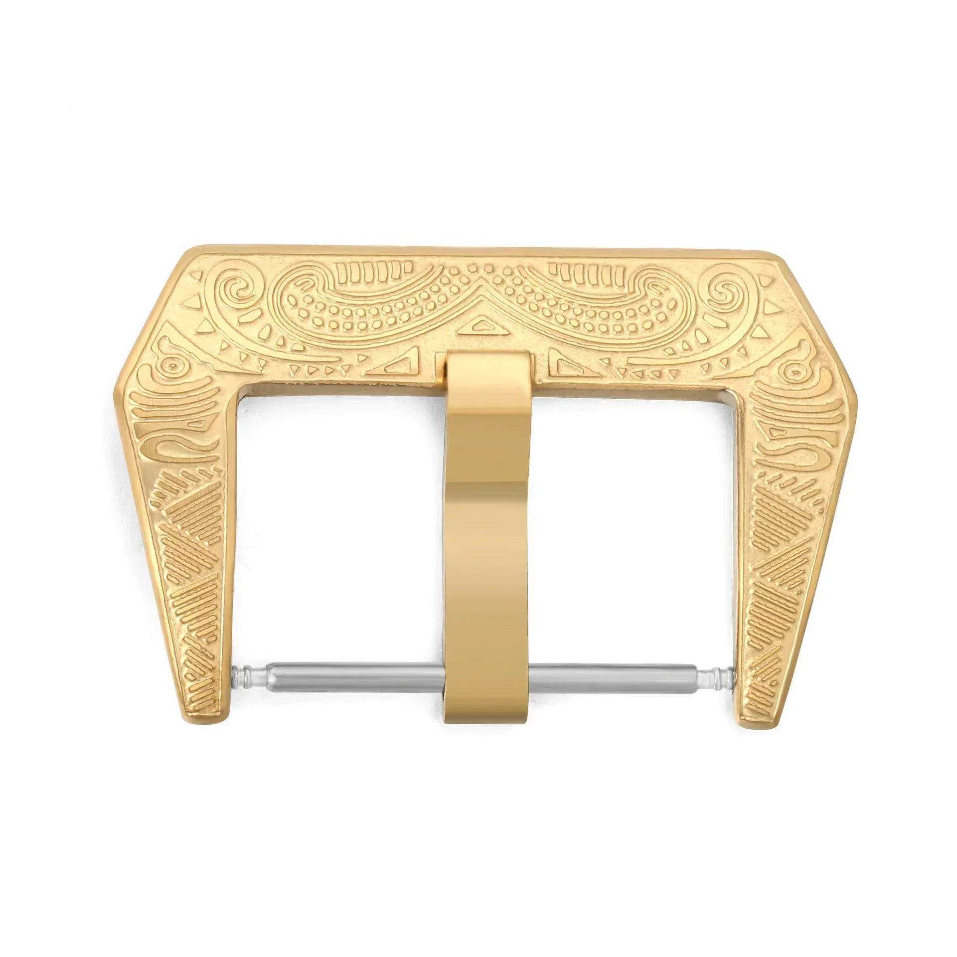 18 20 22 24 مللي متر محفورة ريترو الفولاذ المقاوم للصدأ مشبك ساعة أسود فضي معدن نحى حزام (استيك) ساعة المشبك اكسسوارات #3