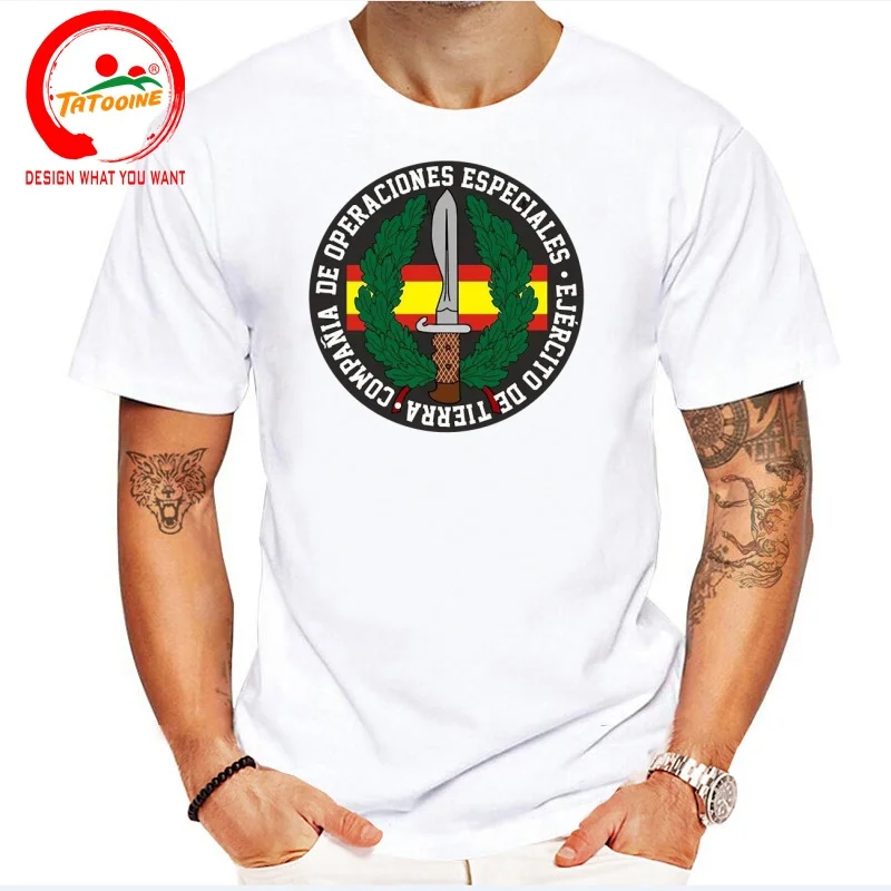 Funny Design Spain Compania De Operaciones Especiales  SRed Doublet Men Fashion Trendy Casual Clothing Stylish Tops Tee Shirt
