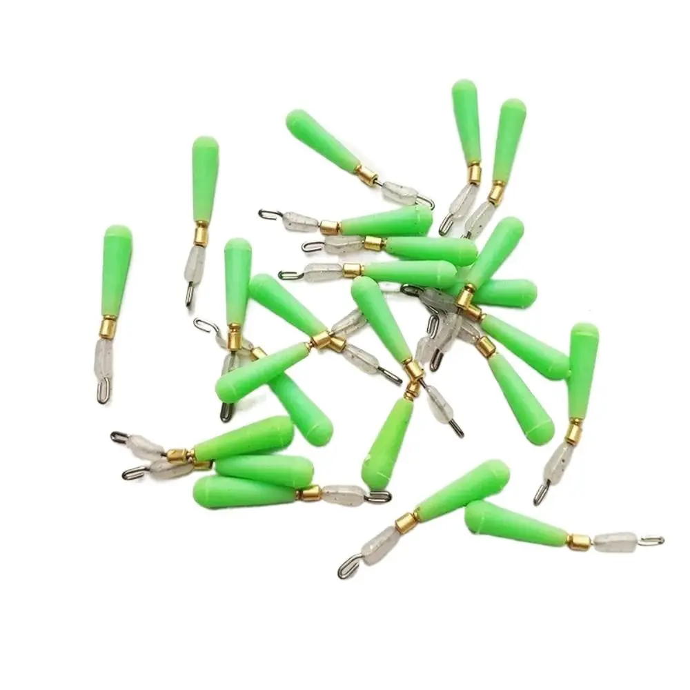 20pcs Silicone Fishing Floats Seat Copper Head Ball Bearing Fishing Bobber Float Durable Electroplating Sub-Line Clamp Connector