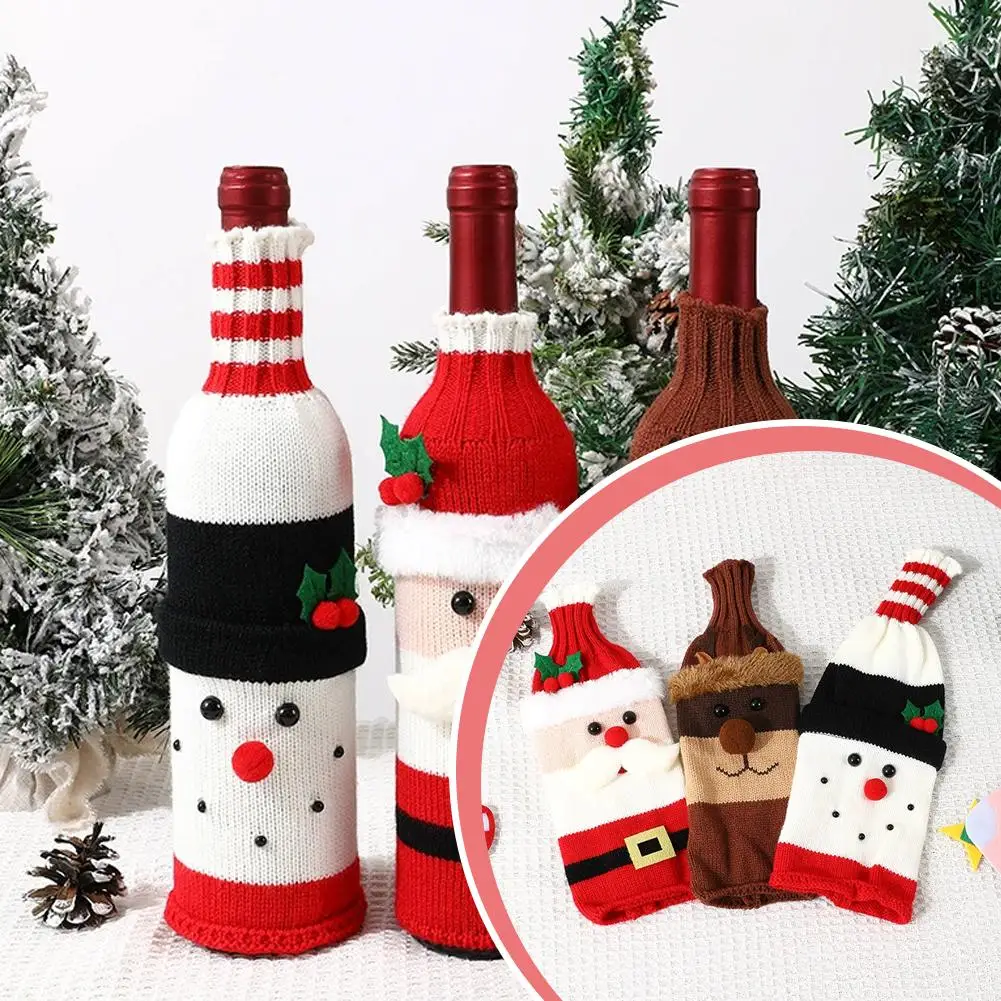 Christmas Wine Bottle Cute Sweater Cover Merry Christmas Festival Decoration Supplies Merry Christmas Home Party Decorations