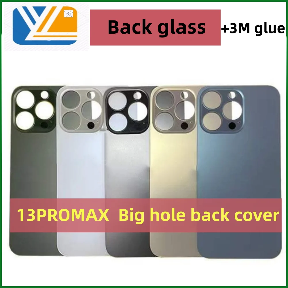 Back Cover Glass Fast Replacement High Quality Housing Battery Cover Big Hole Rear Glass+3M Tape For iPhone 13/13PRO/13PROMAX