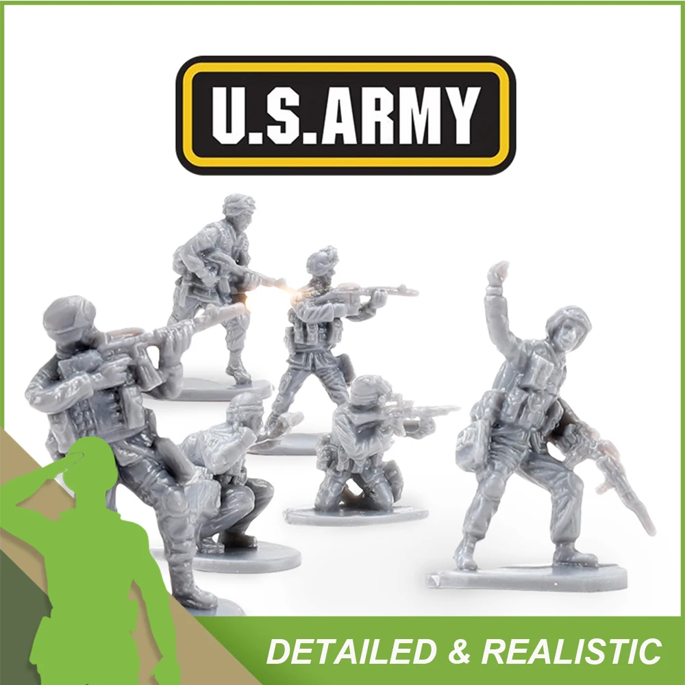 Viikondo Leger Mannen Speelgoed Soldaat Actiefiguurmodel Wwii Duits Vs Us 1/72 Mini 2.5Cm Militaire Set Voor Tankvoertuig Wargame Cadeau