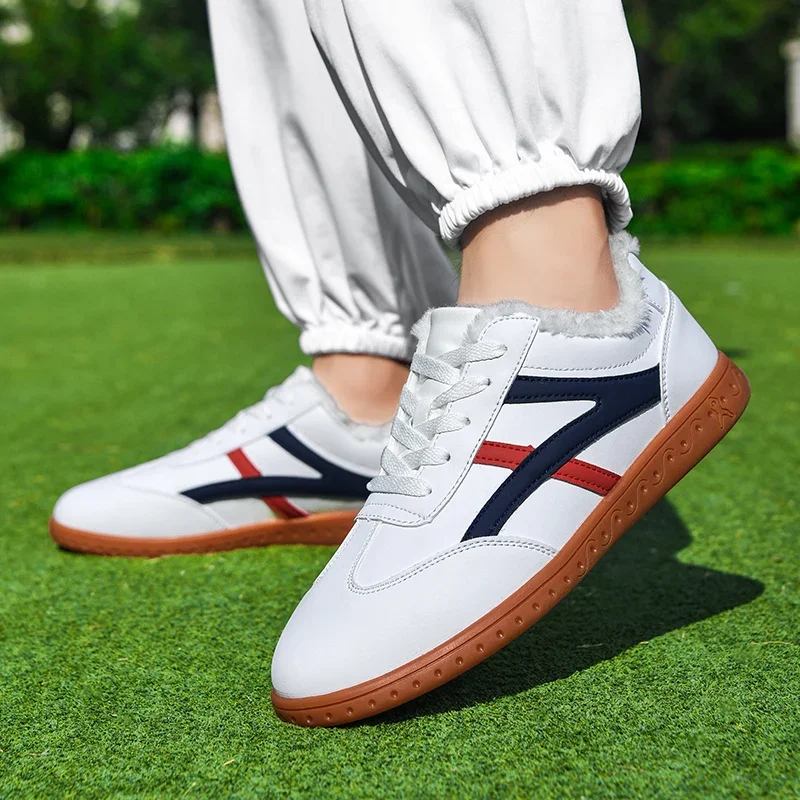 Unisex Winter Sports Shoes Comfortable Warm Canvas/Leather Tai Chi Martial Arts Shoes Thickened Cow Tendon Sole Casual Footwear
