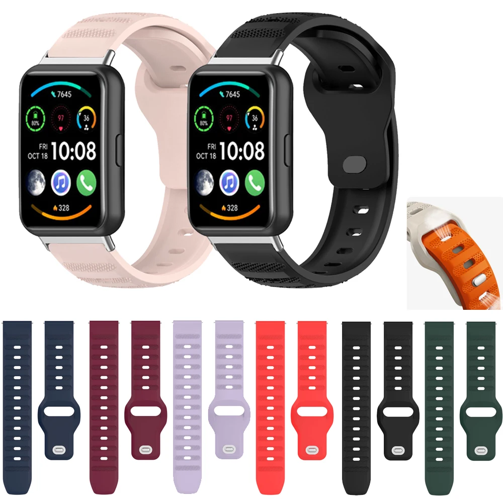 Sport Silicone Watch Strap Band With Connector For Huawei Watch Fit 2 / Fit New / fit2 Smart Watch wristband correa