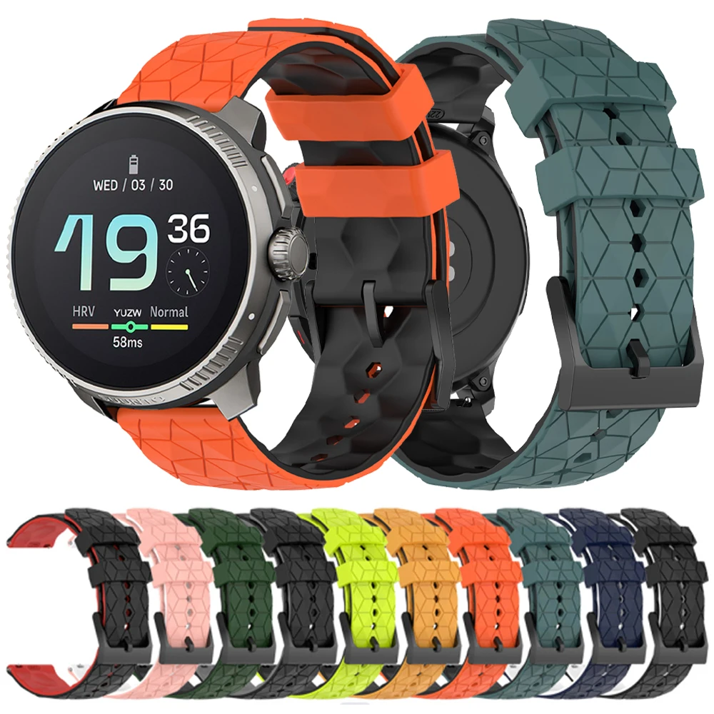 20 22 mm Fußballmuster Silikonarmband für SUUNTO 9 PEAK PRO/DLC Sportarmband für SUUNTO VERTICAL/RACE/3 Fitness-Uhrenarmbänder