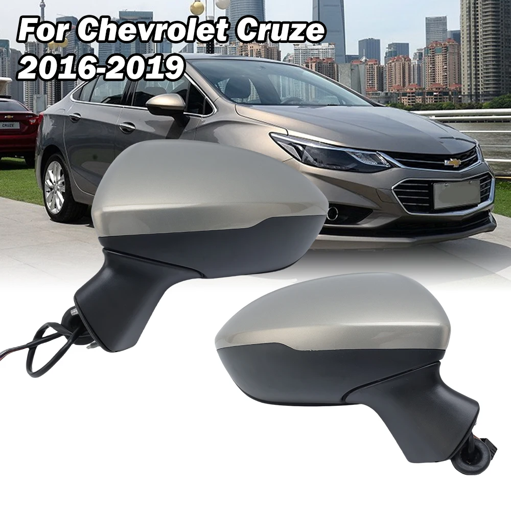 7 Wire Side Mirror Assembly For Chevrolet Cruze 2016-2019 Blind Spot Lights Dark Grey Titanium Grey Side Mirror Cars Accessories