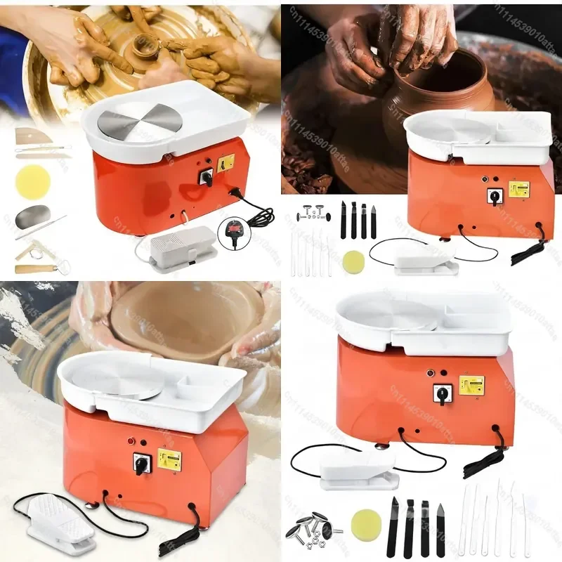 350W Electric Pottery Wheel 25cm Ceramic Clay Machine DIY Tool for Students Ceramics Work US EU Plug