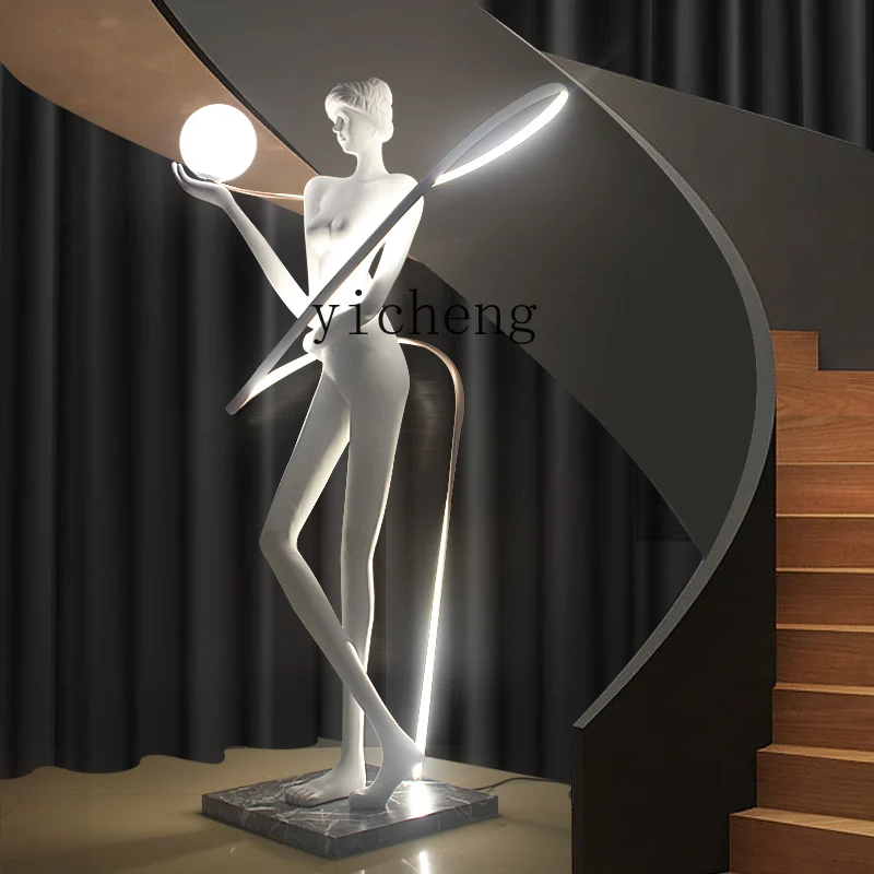 LYY Postmodern Art Floor Exercise Ribbon Muse Sculpture Sports Venue Decorative Ornament