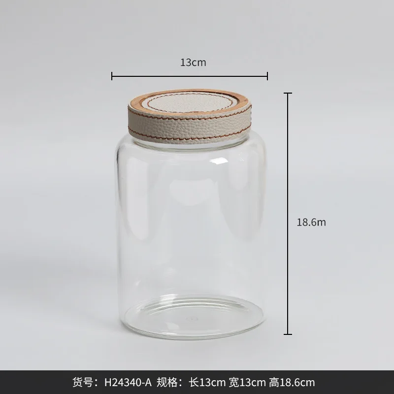 Cortical storage tank, living room coffee table decorative ornament, candy storage glass jar