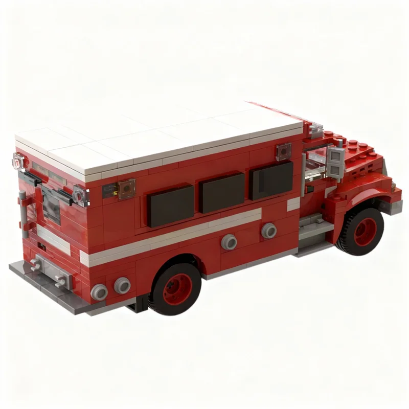891pcs MOC Creator Fire Department Wildland Crew Truck Bundle Pack Model Building Blocks Architecture Christmas Gifts Toys Art
