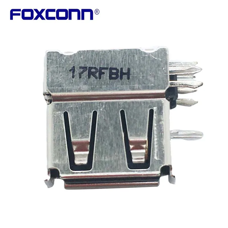 Foxconn UB9112C-C04-4F Side thrusting USB2.0 Short body Flanging 4PIN Connector