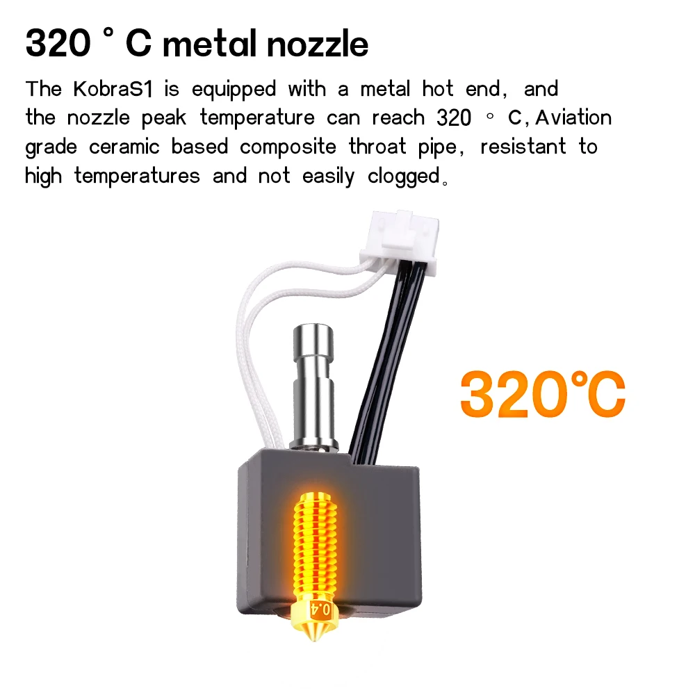 Hotend für Kobra S1 Combo Druckkopf, Hotend für Anycubic Kobra S1/ACE Pro, Kobra S1 Düse aus gehärtetem Stahl – Detail 3