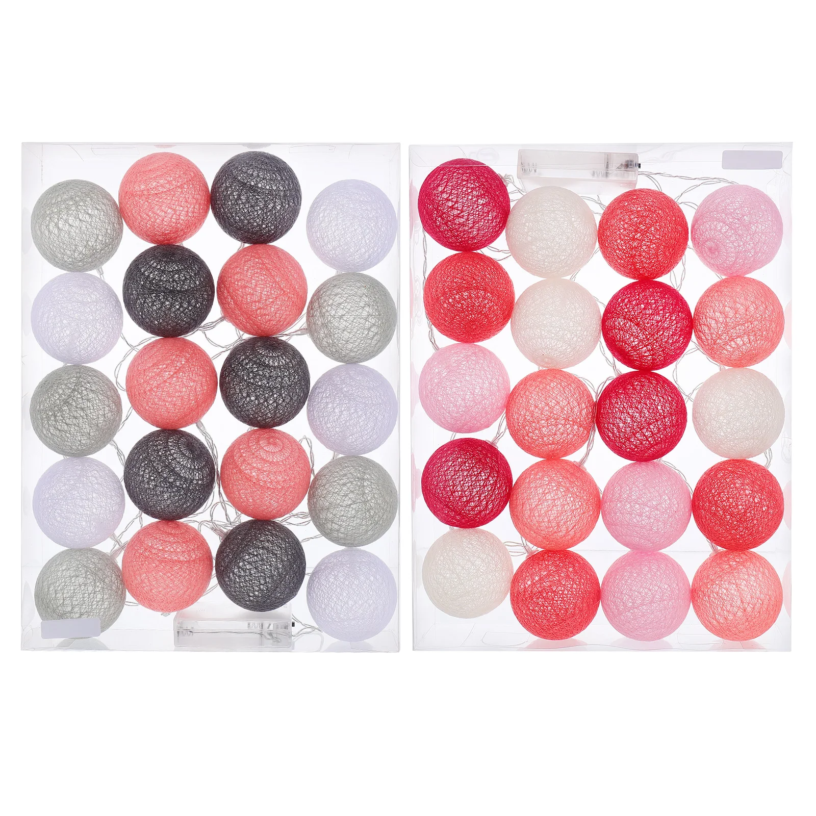 

2Pcs Cotton Ball String Light 3m 20 Leds Eco-Friendly Decorative Fairy Lights for Indoor Outdoor Party Christmas Garden Decor