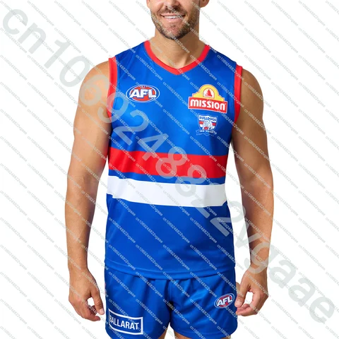 2025 Mens Train Singlet 럭비 저지 소년 Sportwear Clothes Tee Kids Train T 셔츠 탱크 통기성 탑 홈 조끼 Western Bulldog