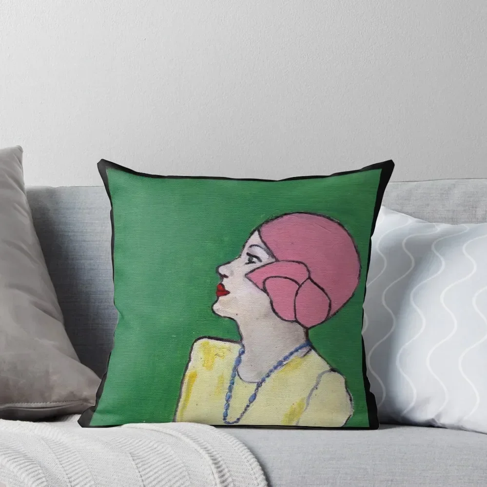 

1920's Woman Throw Pillow Decorative pillowcase Decorative Cushions Pillowcases For Pillows pillow