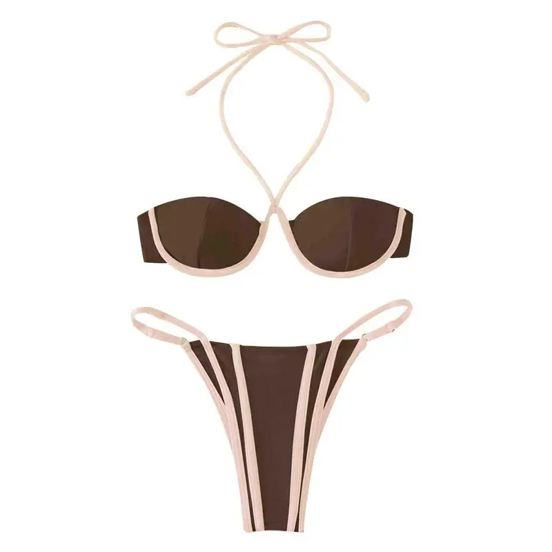 

Женский комплект бикини, дышащие женские купальники-бикини, треугольное бикини, женский купальник из двух предметов, купальный костюм для купания