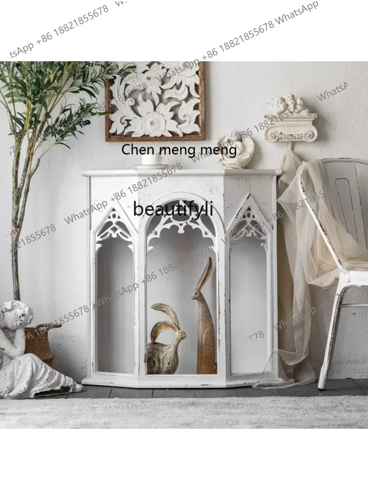 

D178 Y American-Style Console Vintage Fireplace Decorative Table Living Room Wall Cabinet Domestic Old-Style Storage Rack