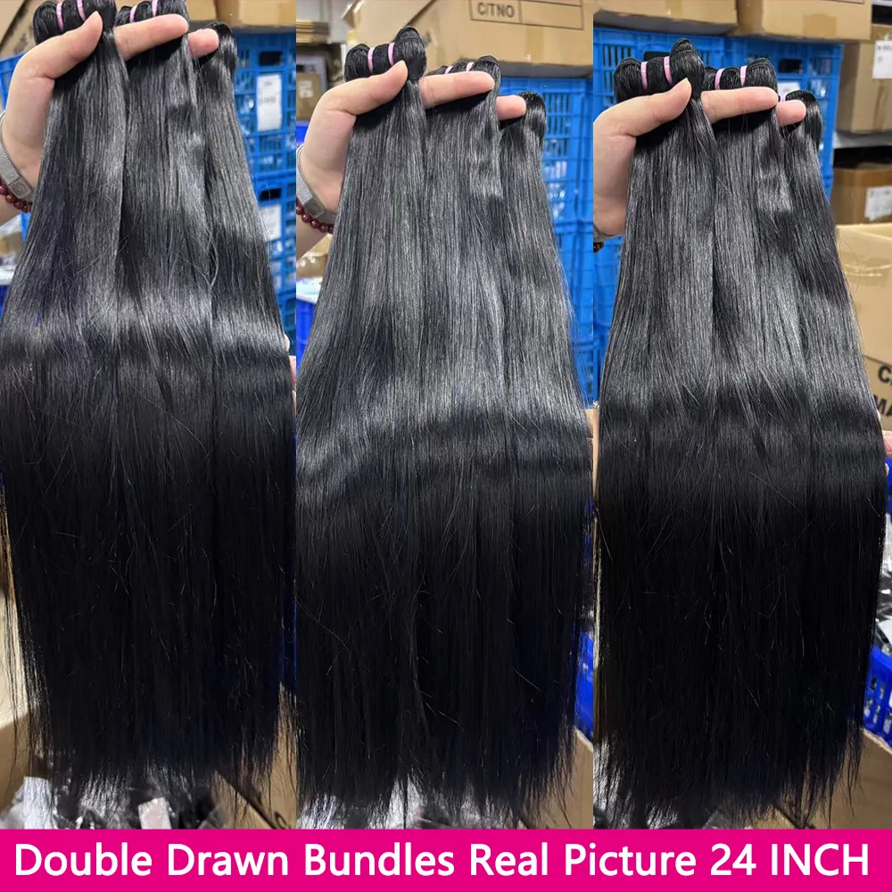 Queenlike 26 26 26 Inch 15A Raw Hair Super Double Drawn Bundles Vietnamese Raw Bone Straight Human Hair Bundles 1/3/4 PCS Top Quality Bundles Human Hair Extensions view 8
