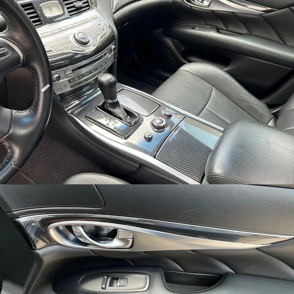 

Для Infiniti Q70 M25 M27 M45 2011-2019 Стайлинг автомобиля из углеродного волокна салона автомобиля центральная консоль цветная молдинг наклейка наклейки детали