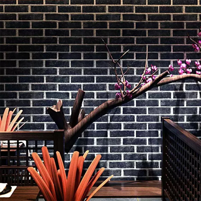 

Новые обои в китайском стиле с ретро-узором под кирпич, имитация старинного кирпича, декоративный камень, фоновые обои для стен, Papel De Parede Обои