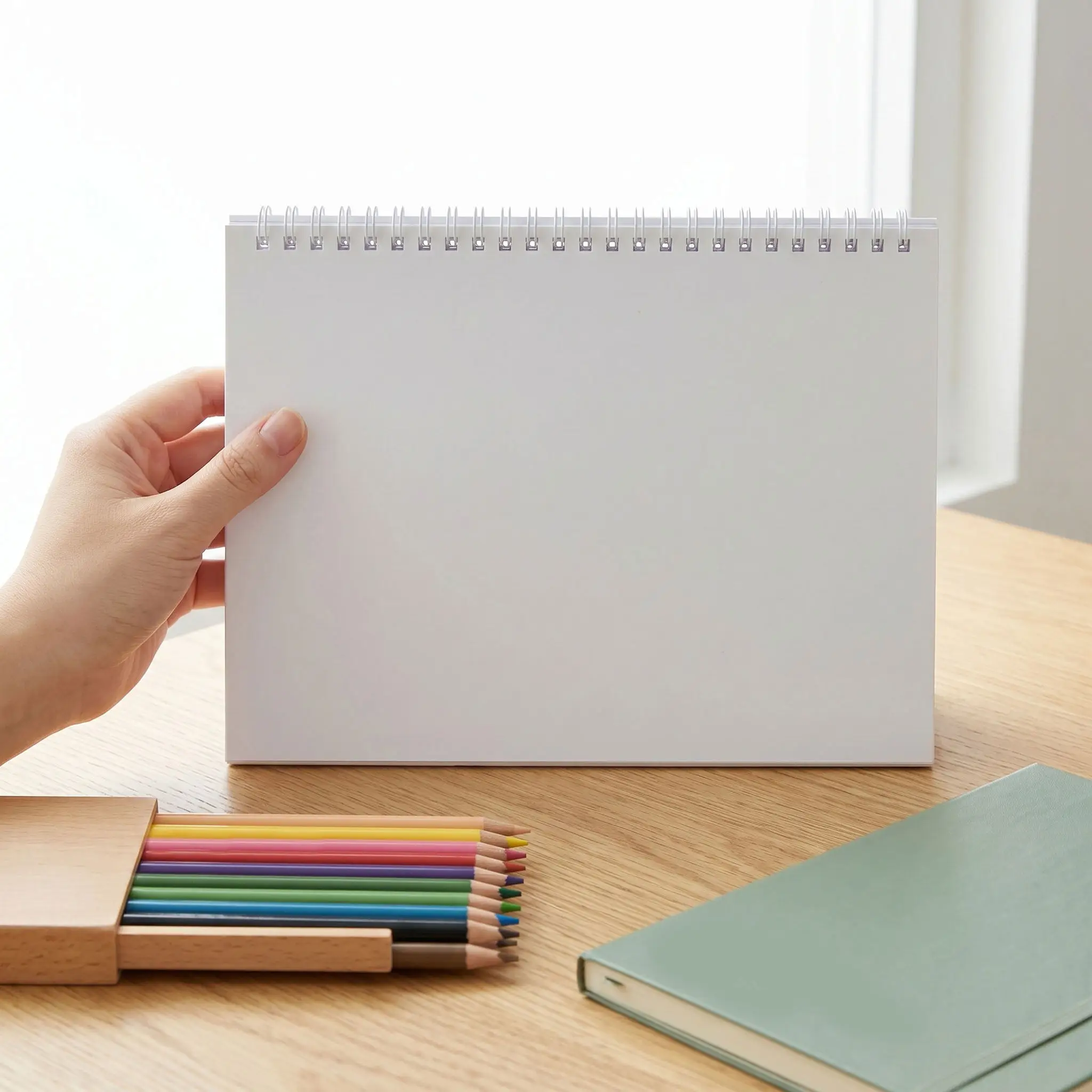 10Pcs Blank Desk Calendar Stand 8 DIY Spiral Table Calendar Base Refillable Planner Rack for Office School Craft Projects