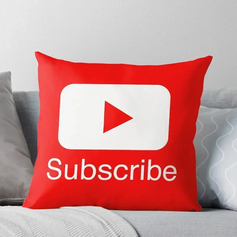 You Tube Subscribe Play Button Videos VLoggers Live Stream Throw Pillow Cushions Cover Bed pillowcases Luxury Pillow Case pillow