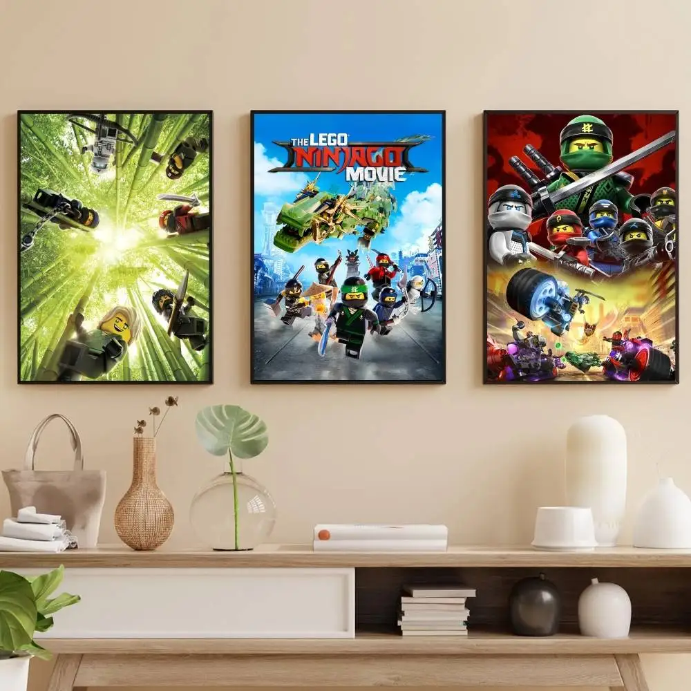 L-Le-go N-Ninjago постер фильма самоклеящаяся художественная водостойкая бумажная наклейка кофейня бар комната L-Le-go N-Ninjago постер фильма самоклеящаяся художественная водостойкая бумажная наклейка кофейня бар комната