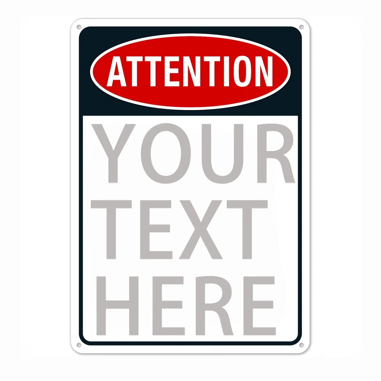 Custom ATTENTION Aluminum Metal Sign 20x30cm - Personalized Your Own Text/Message, Vintage Tin Plaque for Indoor Outdoor Wall De