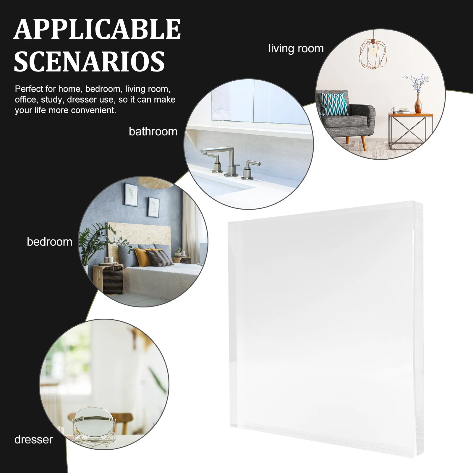 2Pcs Clear Polished Acrylic Jewelry Cube Display Block 3.94x3.94 Stand for Ring Showcase Holder Base Collection Display
