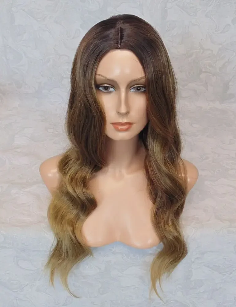 

26" Long Wavy Heat Resistant Brown Ombre Full Synthetic Wig