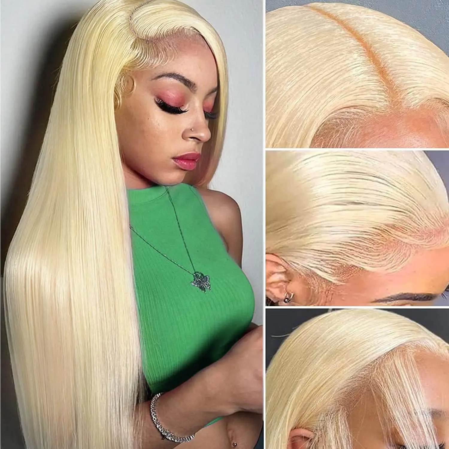 613 Honey Blonde Human Hair Wigs 613 Straight Human Hair Wig 13x6 HD Lace Wig 200 Density Pre Plucked Lace Front Wigs For Women