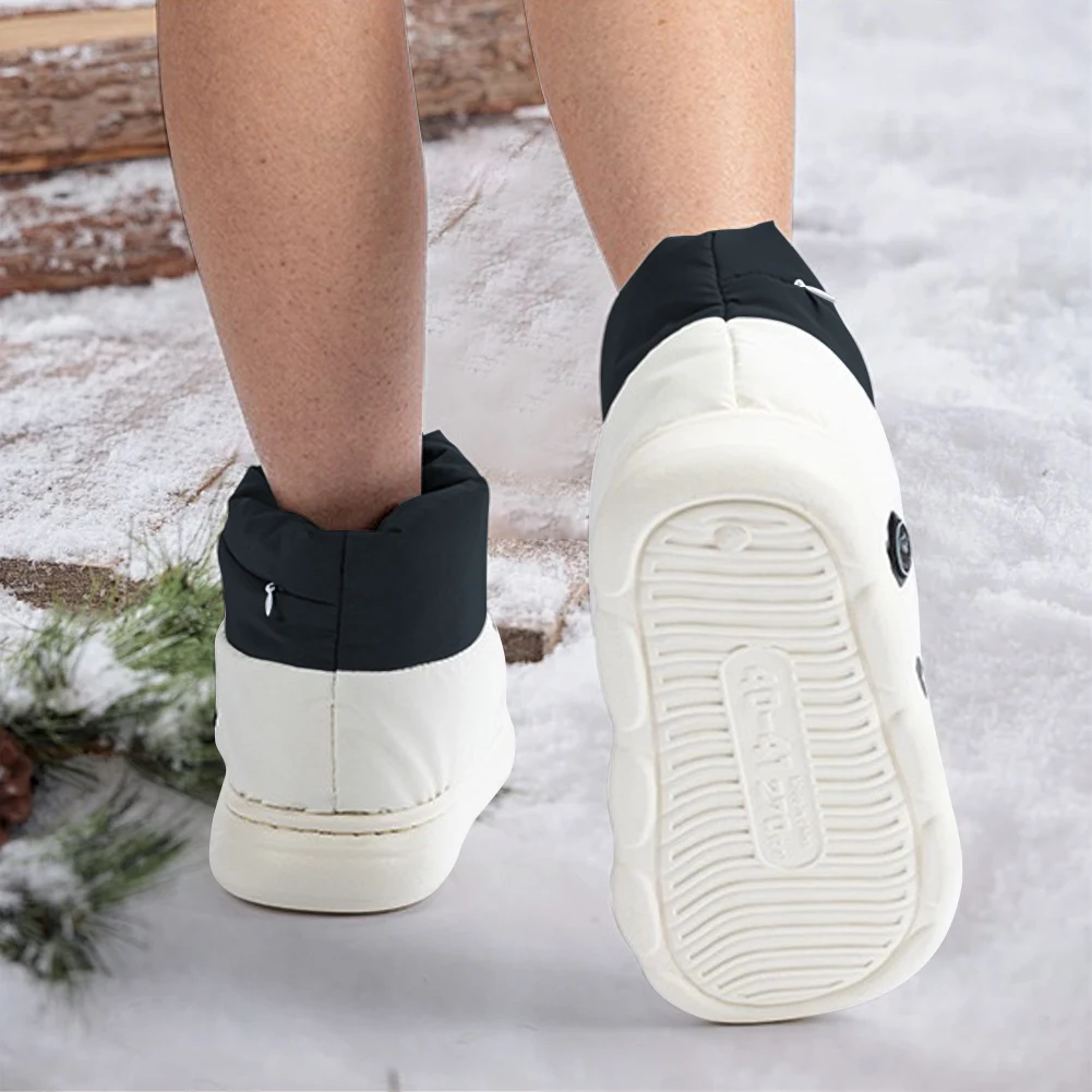 Unisex Electric Heating Slippers with 3 Heating Levels Women Men Foot Warmer Shoes Rechargeable Warm Snow Boots for Winter