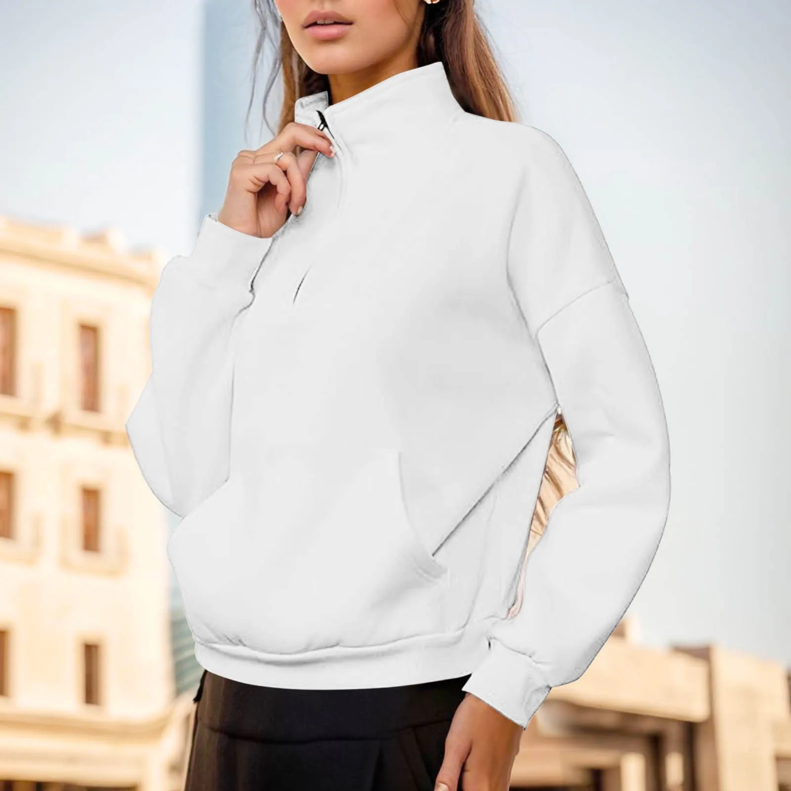 Felpa da donna Pullover tinta unita grafica stampa natalizia inverno Casual sport stampa 3D felpe Streetwear attive