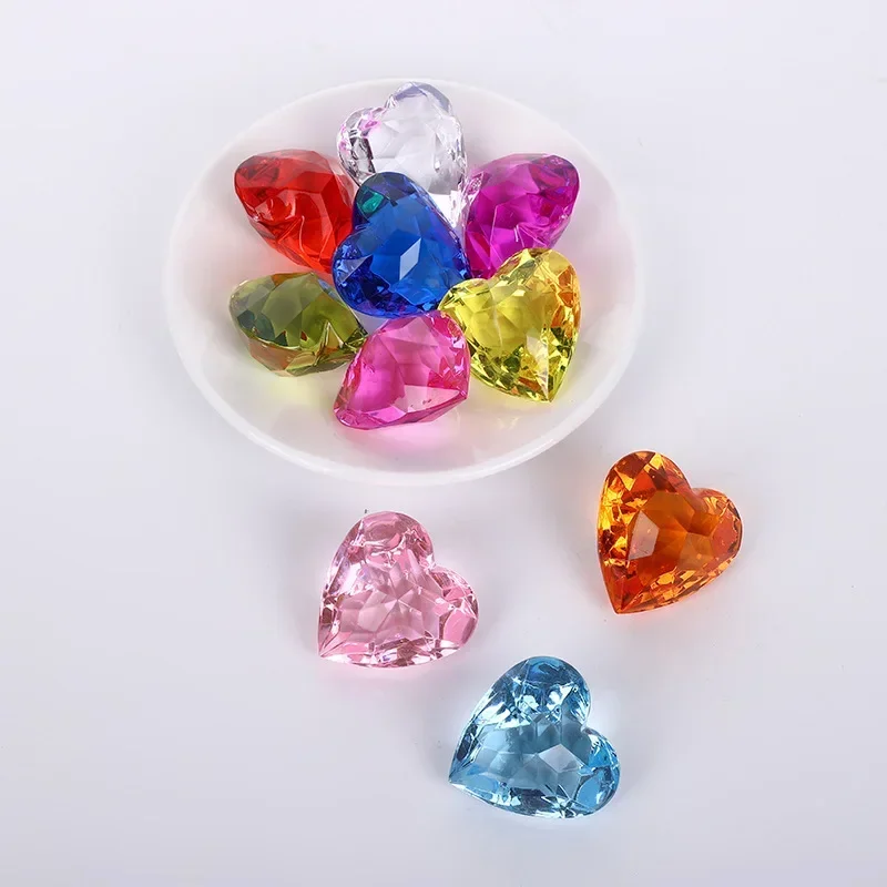 1pcs Acrylic Gemstone Imitation Crystal Love Heart Jewelry Children Toy Gifts Wedding Table