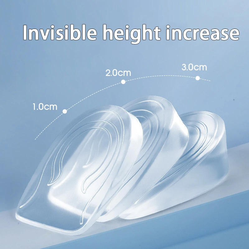 2 قطعة/4 قطعة جديد منصات كعب مرن سيليكون امتصاص الصدمات النعال الرجال والنساء الارتفاع زيادة النعال غير مرئية #6