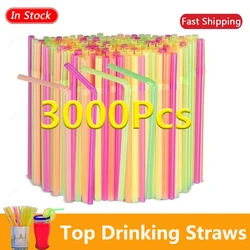 50-3000 Multicolor Drinking Straws Wedding Party Milk Tea cocktail Straw for Bar Kitchen Beverage Home Wholesale Cola straw