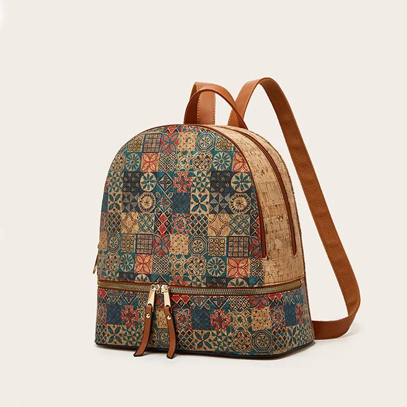 

Kraft Paper Medium Size Hippie Gypsy Backpack Vintage Retro Eco-friendly PU Leather Boho Bohemian Ibiza Ethnic Street Backpack