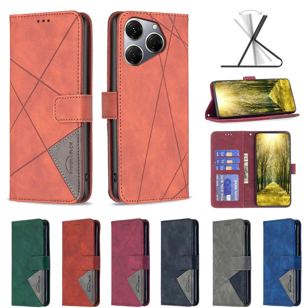 جراب محفظة جلد قلاب لـ Tecno ، Camon 30 ، 4G ، Camon 30 ، 5G ، Pova 6 ، Pova 6 Pro ، 5G ، Camon 30 ، Premier Spark 20 Pro Plus