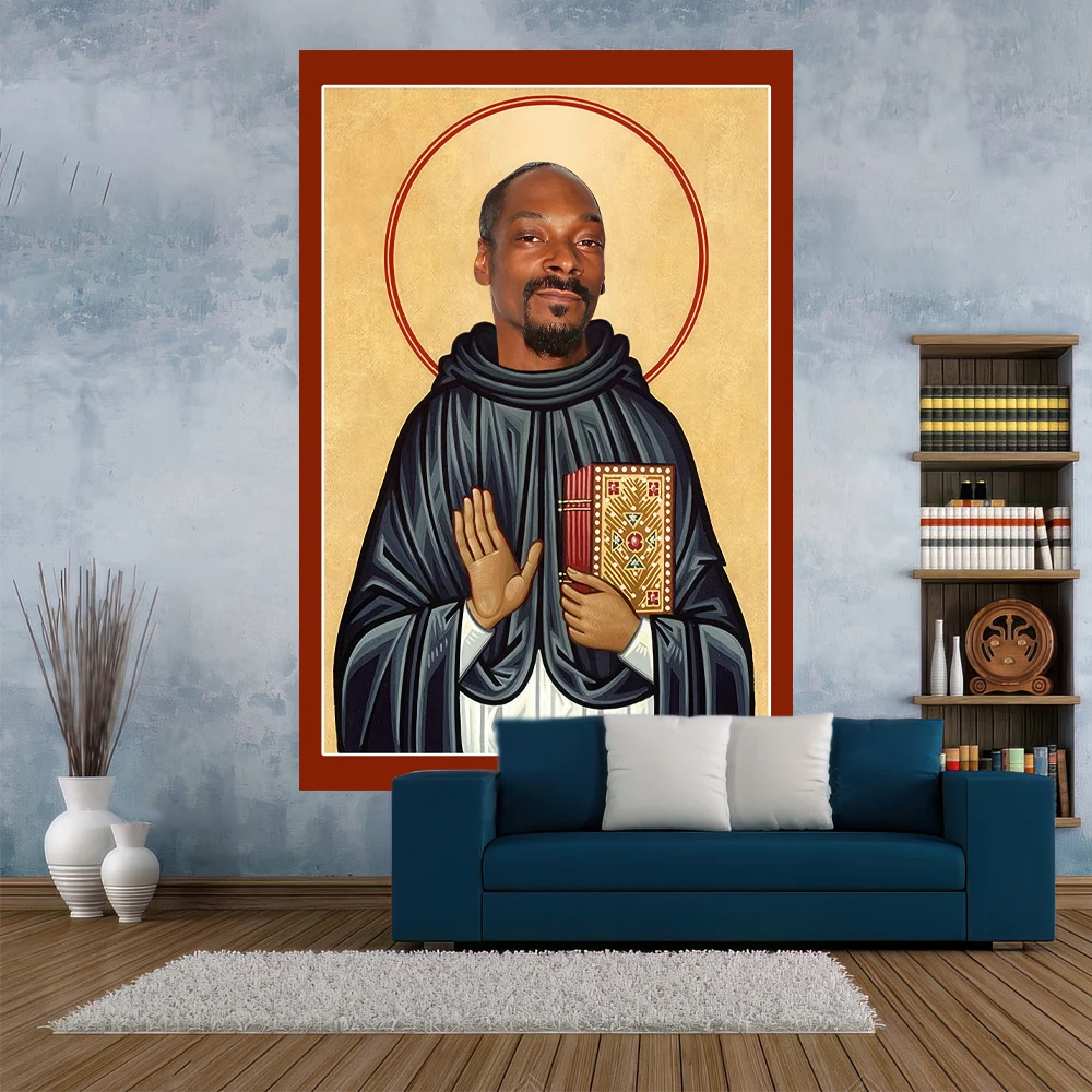 Snoop Dogg Tapestry Rapper Jesus Printed Hippie Wall Hanging Room Decor Bedroom Background Beach Blanket Yoga Mat