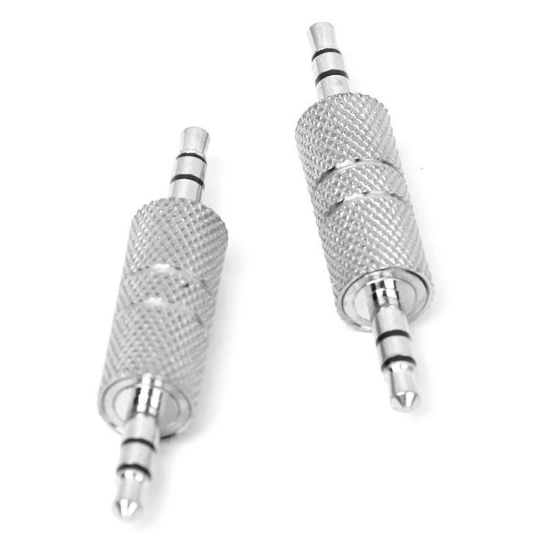 2pcs 3.5mm Stereo Male to 3.5mm Male Headphone Audio Adapter Jack Coupler Connector XQ