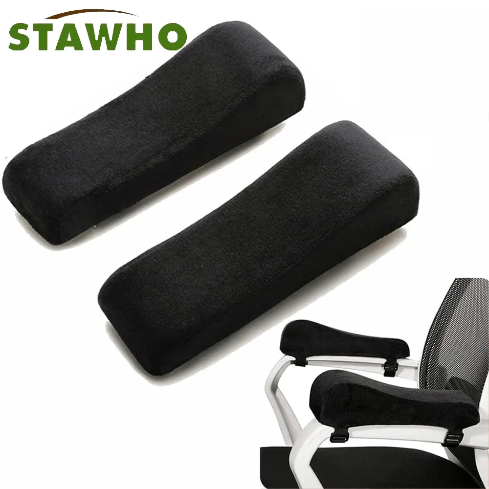 

2PCS Memory Foam Arm Rest Office Chair Armrest Pads and Elevated Sloped Armrest -Cushion Covers for Armrest and Elbow Relief